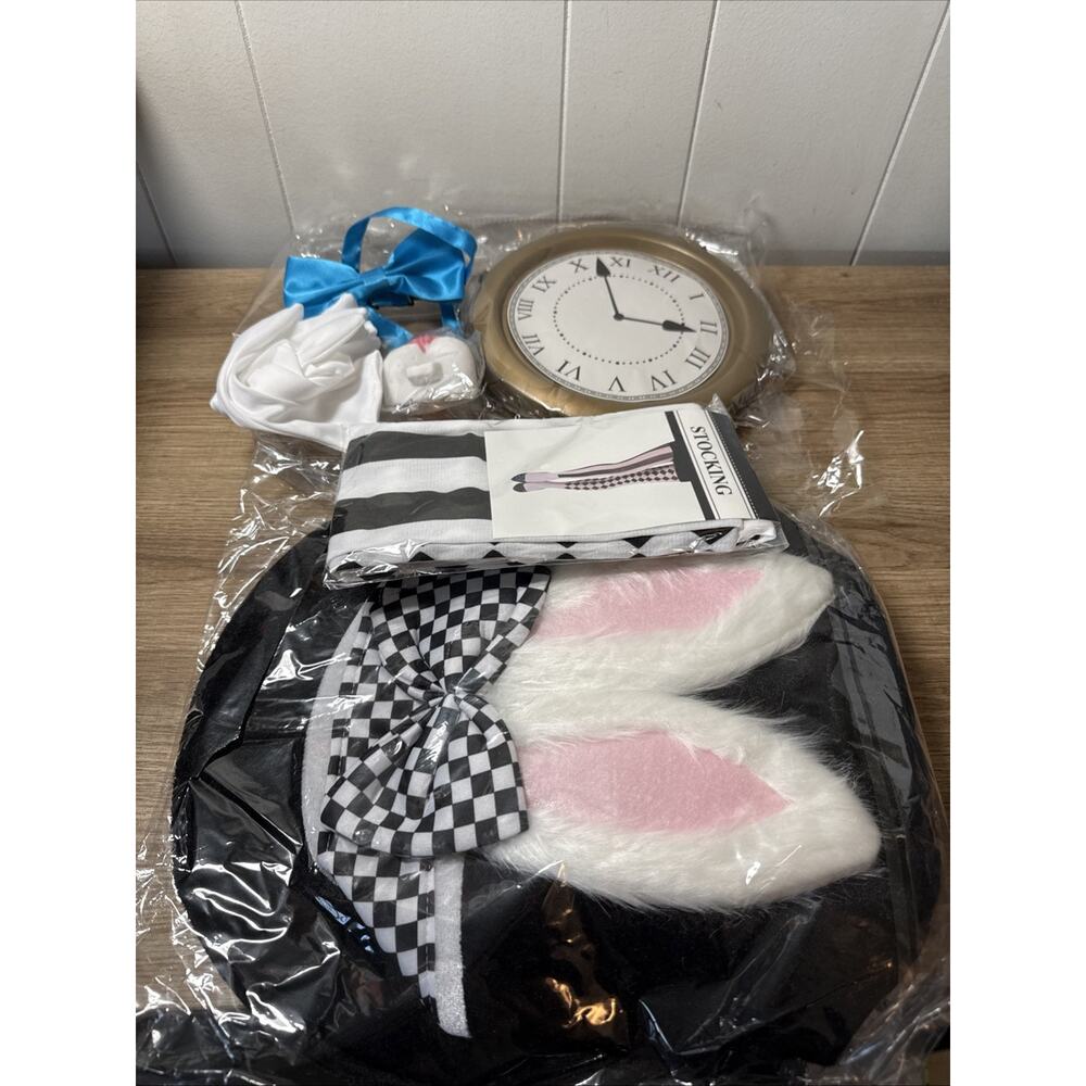 Rabbit Costume Mr. Rabbit White Rabbit Hat Cosplay Props Accessories 6-piece AM7